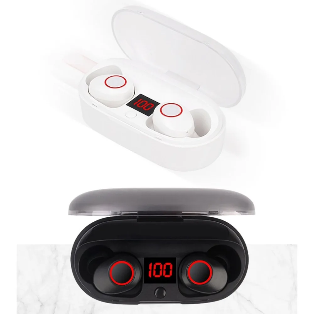 Wireless Bluetooth Earphone Heavy Bass In-ear Headset With Charging Station Bluetooth5.0 Stereo Sports Earbuds | Электроника