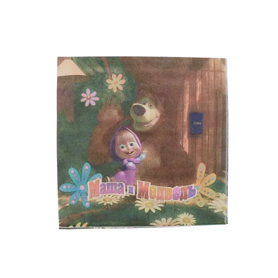 napkin 20pcs July Forest прекрасный Ma sa& bear вечерние воздушные шары персонажа из мультфильма Маша Фольга воздушные шары на день рождения вечерние украшения детские игрушки - Цвет: napkin 20pcs