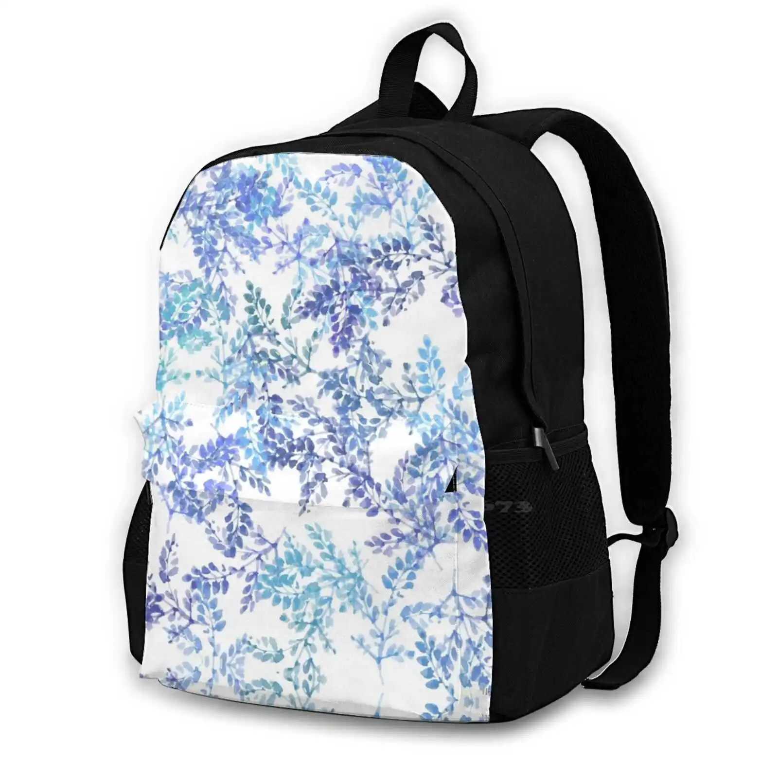 

Simple Blue Floral Pattern Rucksack Knapsack Storage Bag Backpack Floral Flower Hibiscus Bloom Tropical Pattern Patterns Petals