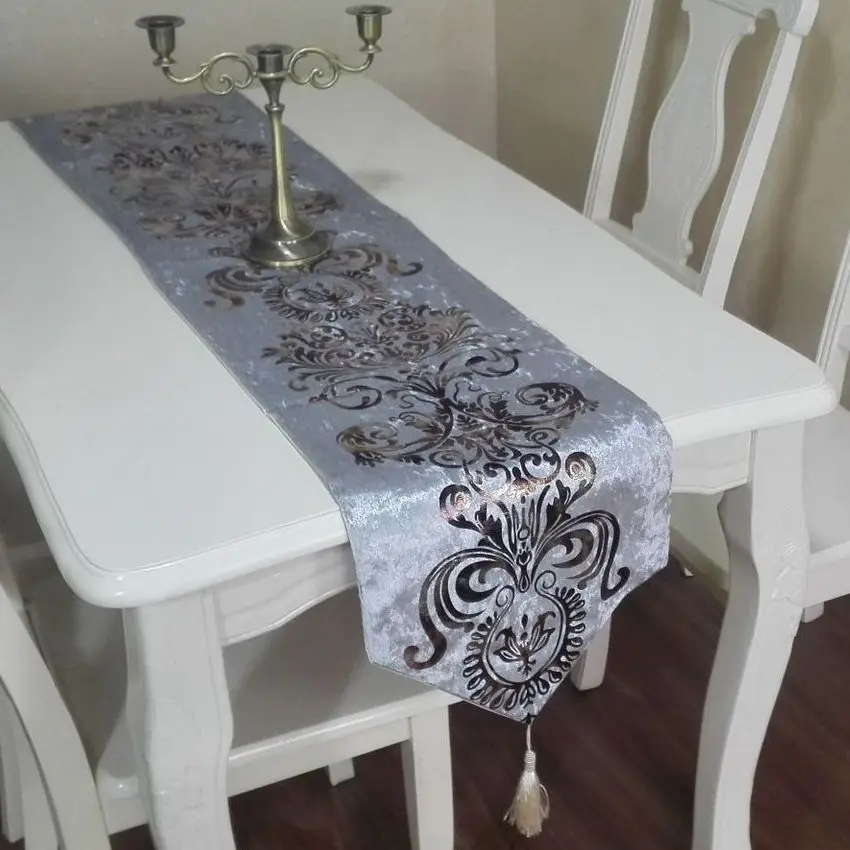 

Modern Fashion Table Runner Tea Table Tv Table Shoes Sabinet Decoration Gilding Pleuche Fabric Table Runners Home Decorative