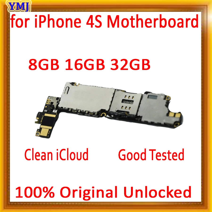 100% оригинальная разблокированная материнская плата для iPhone 4S с системой IOS iphone
