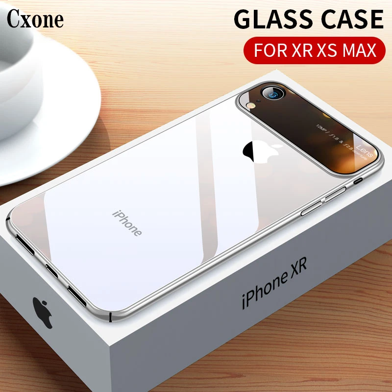 Cxone Роскошные линзы стеклянный чехол для iPhone XS MAX XR Чехлы Ультратонкий прозрачная