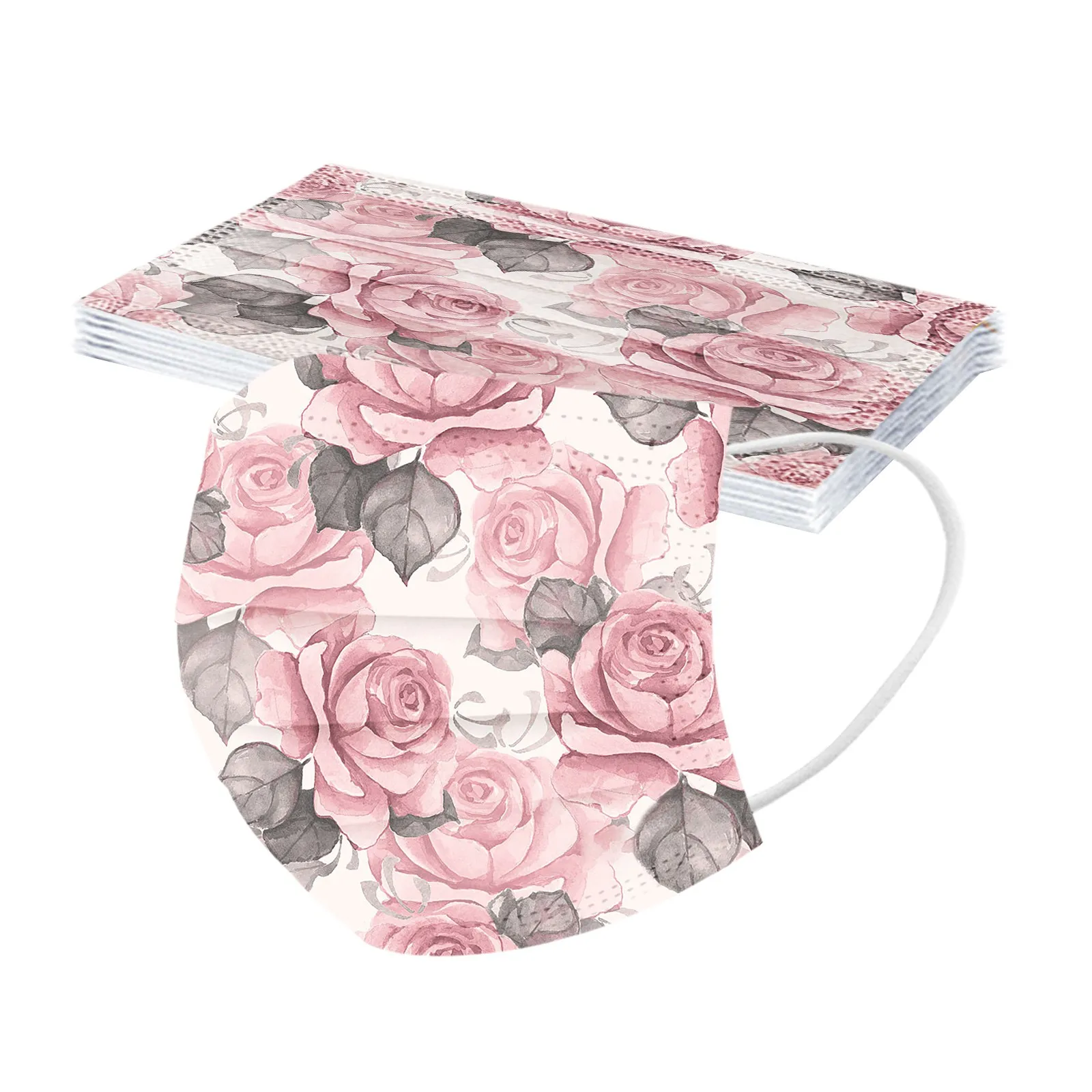 10pcs Adult Floral Printed Masks Mouth-muffle Disposable Flower Pattern Face mask 3 Layer Ply Meltblown Cloth Filter Facemask | Красота и