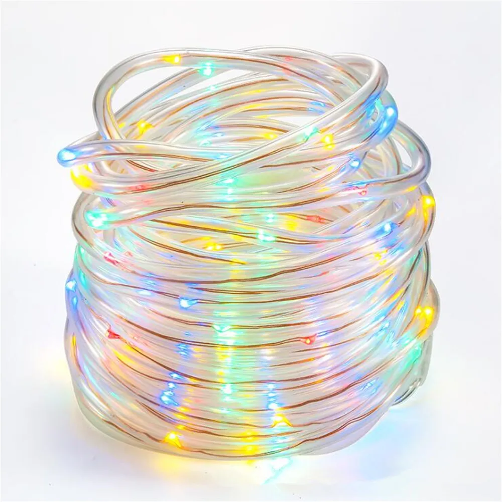 50/100 LED солнечный светильник, уличный веревочный трубчатый Сказочный светильник, водонепроницаемый светильник для праздника, вечеринки, свадьбы, дома, Декоративный Рождественский светильник