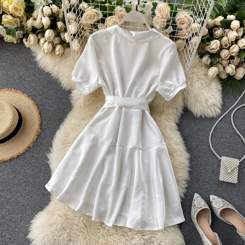 Летнее сатиновое платье 2020 новые асимметричные платья с коротким рукавом и