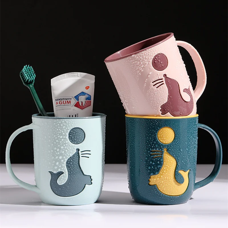 

Big Mouth Couples Cups Dolphin Pattern Toothbrush Cup Coffee Tea Wash Tooth Mug Bathroom Kitchen Supplies