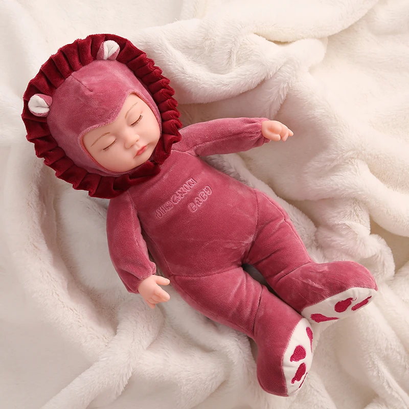 

25 см Спящая кукла плюшевая кукла милое животное игрушка "Лев" плюшевые мягкие силиконовые Reborn Детские игрушки Reborn Baby Doll для детей игрушки