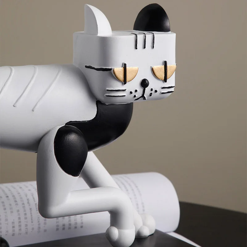 

Nordic Light Luxury Creative Resin Cat Figurine model crafts ornaments nordic living room / balcony / children's room