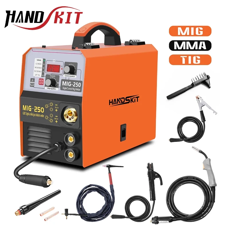 Сварочный аппарат Handskit MIG 250 220 В однофазный сварочный MMA LIFT TIG 3 в 1 флюс без