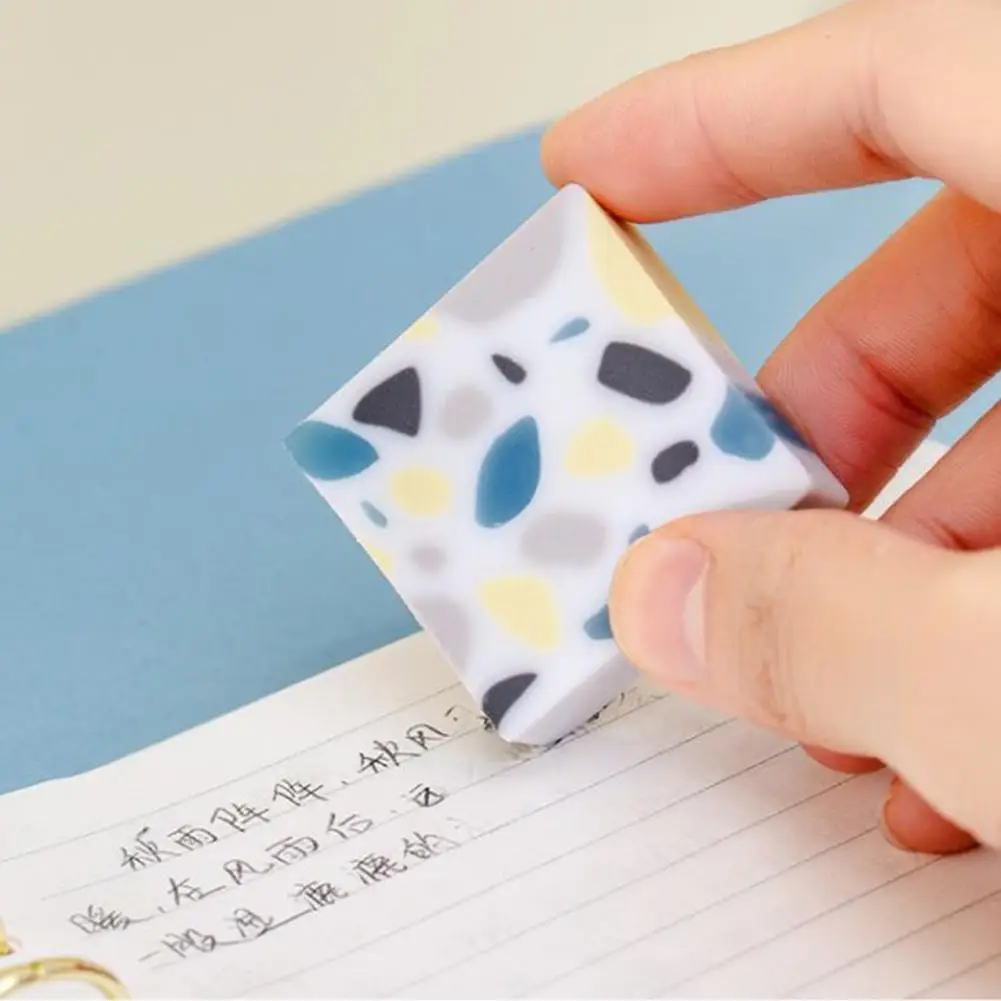 1Pc Cute Creative Cube Erasers Pencil Eraser Writing Art Drawing Student Stationery For Kids School Office Supplies Random Color |