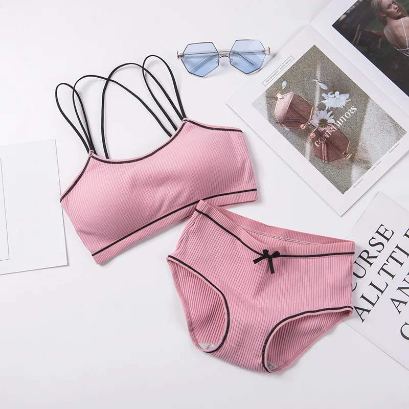 Женский комплект нижнего белья Maidy хлопковый бесшовный бюстгальтер в полоску с Y