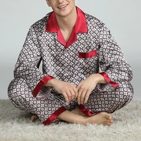mens stain silk pajama sets pajamas men sleepwear modern style silk nightgown home male satin soft cozy sleeping
