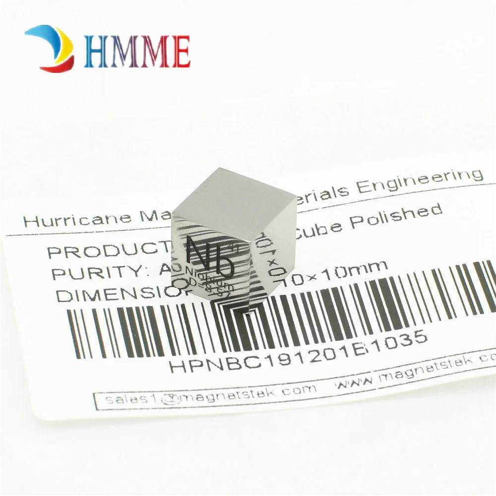 Полированный ниобиевый куб 10 мм для коллекции элементов плотности Nb ручной