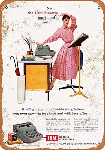 

SRongmao 8 x 12 Metal Sign 1956 IBM Electric Typewriters