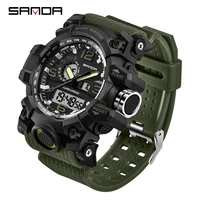 sanda 742 military mens watches top brand luxury waterproof sport watch male s shock wristwatch for men clock relogio masculino