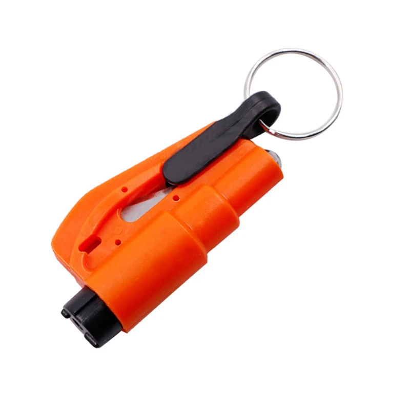 

Wonderlife Car Safety Hammer Spring Type Escape Hammer Window Breaker Punch Seat Belt Cutter Hammer Key Chain