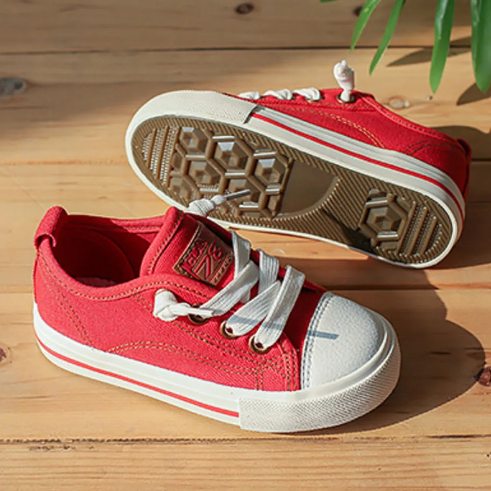 

Кеды для мальчиков и девочек, холщовые кроссовки для тенниса, на шнуровке, повседневная обувь для начинающих ходить детей, новая модная Осен...