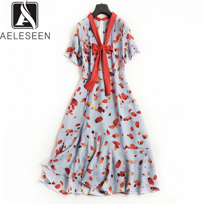 AELESEEN 2019 Новые Модные осенние европейские винтажные платья женские элегантные с