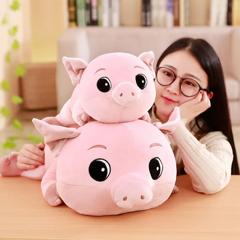 

New Arrive 30-60CM Cute Piggy Plush Toy Soft Stuffed Cartoon Animal Big Eyes Doll Baby Accompany Nap Pillow Kids Christmas Gifts