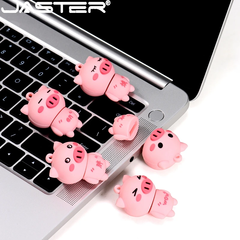 

JASTER Cute pink pig USB flash drive pendrive USB stick 4GB 8GB 16GB 32GB 64GB 128GB memory U disk Creative gadget gift pendrive