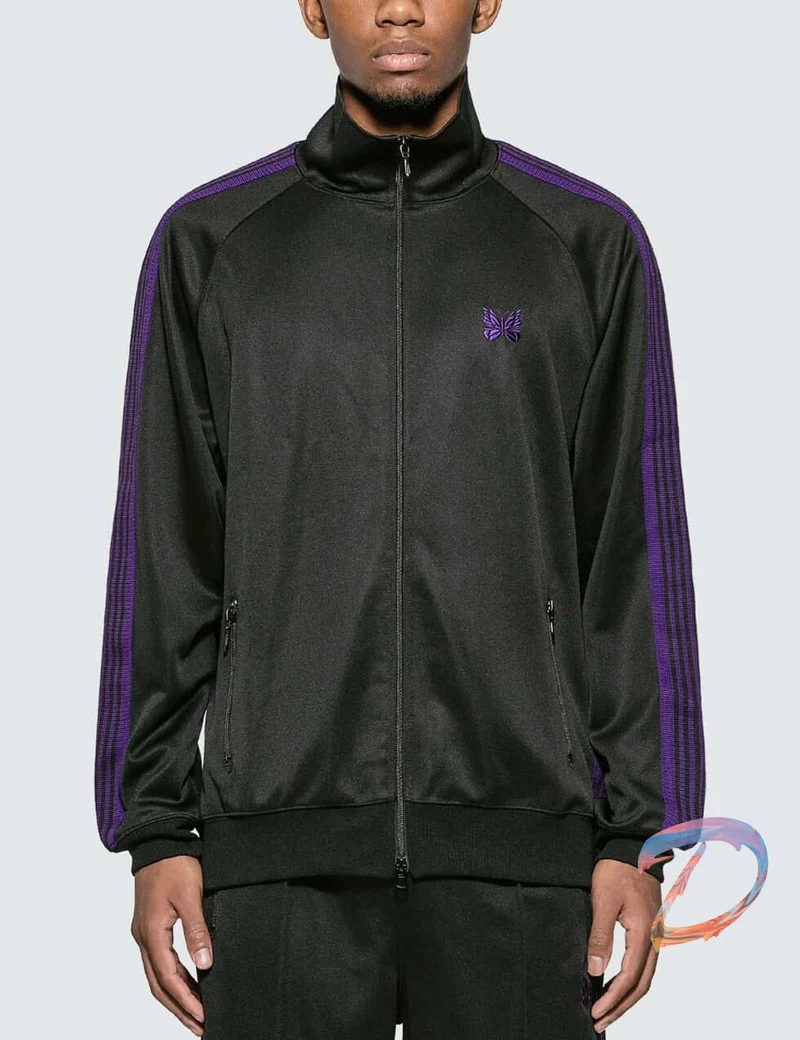 

Oversize AWGE Needles Sportswear Men's Women's High Quality Butterfly Embroidery AWGE Couples Sweatshirt Side Ribbons Sweatpants