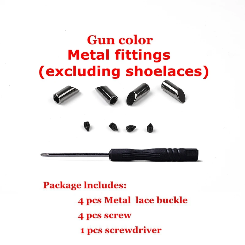2pcs Gun color 1 пара полукруглых эластичных шнурков для детей, для взрослых, без галстука, шнурки для обуви, новые высококачественные шнурки для отдыха, кроссовки, ленивые шнурки - Цвет: 2pcs Gun color