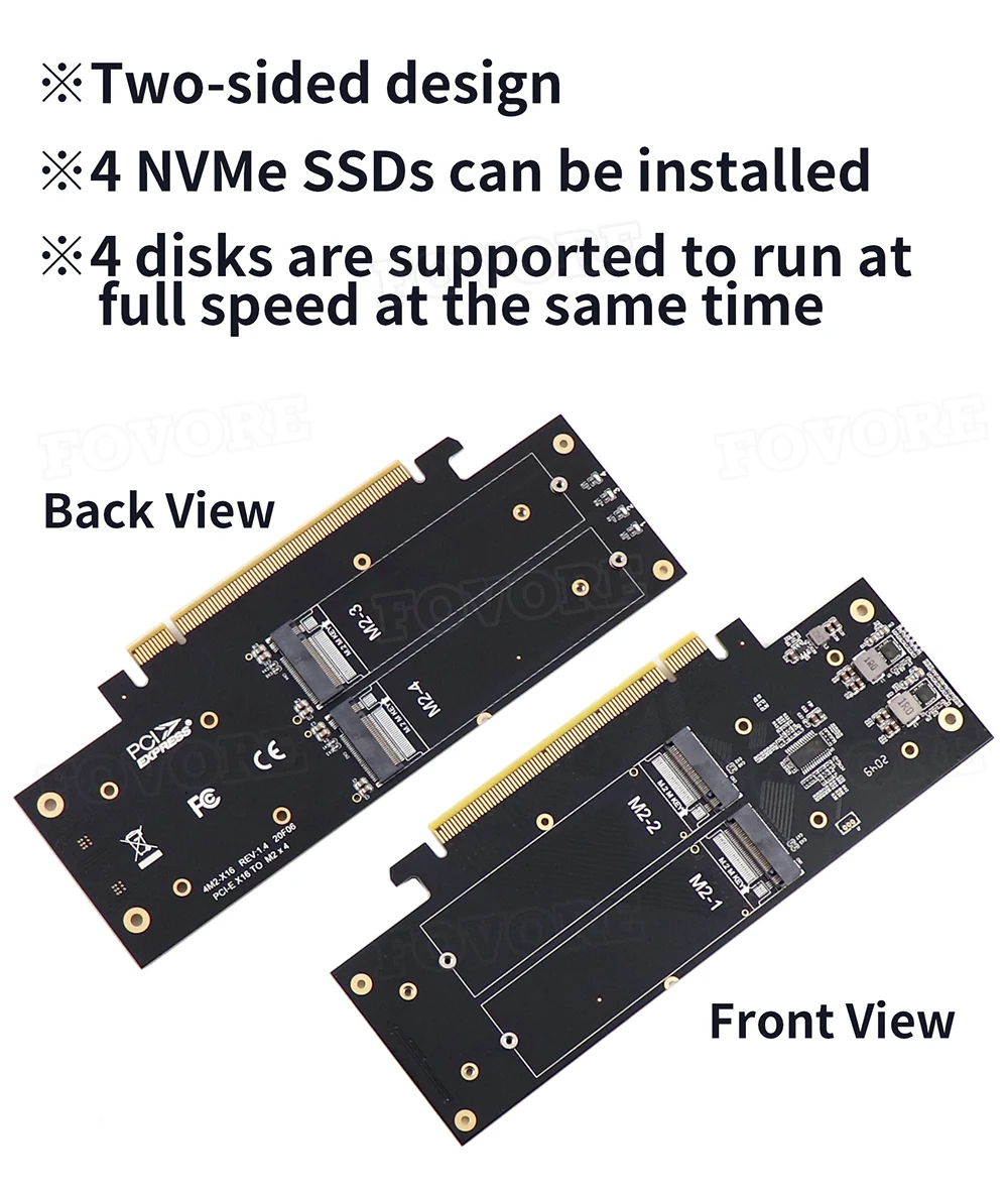 Адаптер M.2 NVME 4 порта M2 NVMe на PCI-e 3 0 X16 Riser Controller Adapter PCI Express M Key VROC RAID Host
