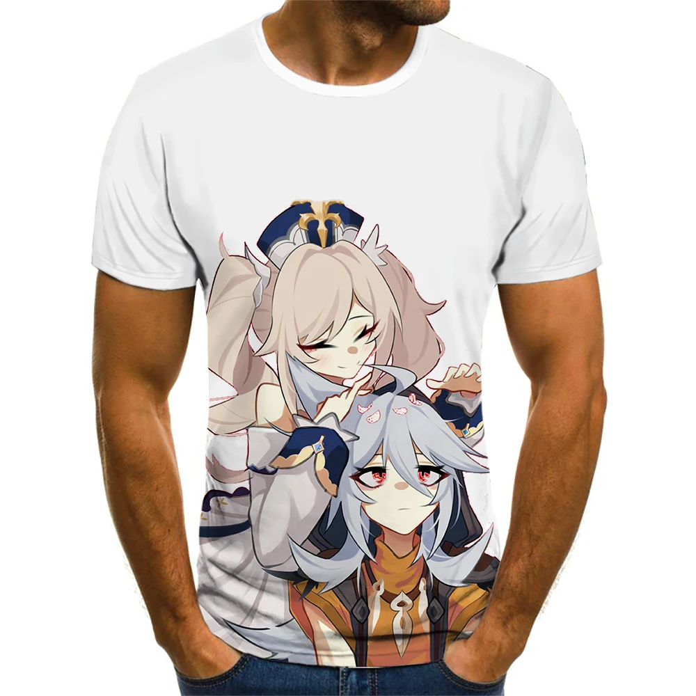 

2021 Four Seasons New Best Selling Genshin Impact 3D Printed Top Short Sleeve Kawaii Funny And Novel T-Shir