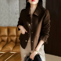 2021 spring and autumn new style temperament fashion loose versatile top simple light luxury lapel jacket womens wear