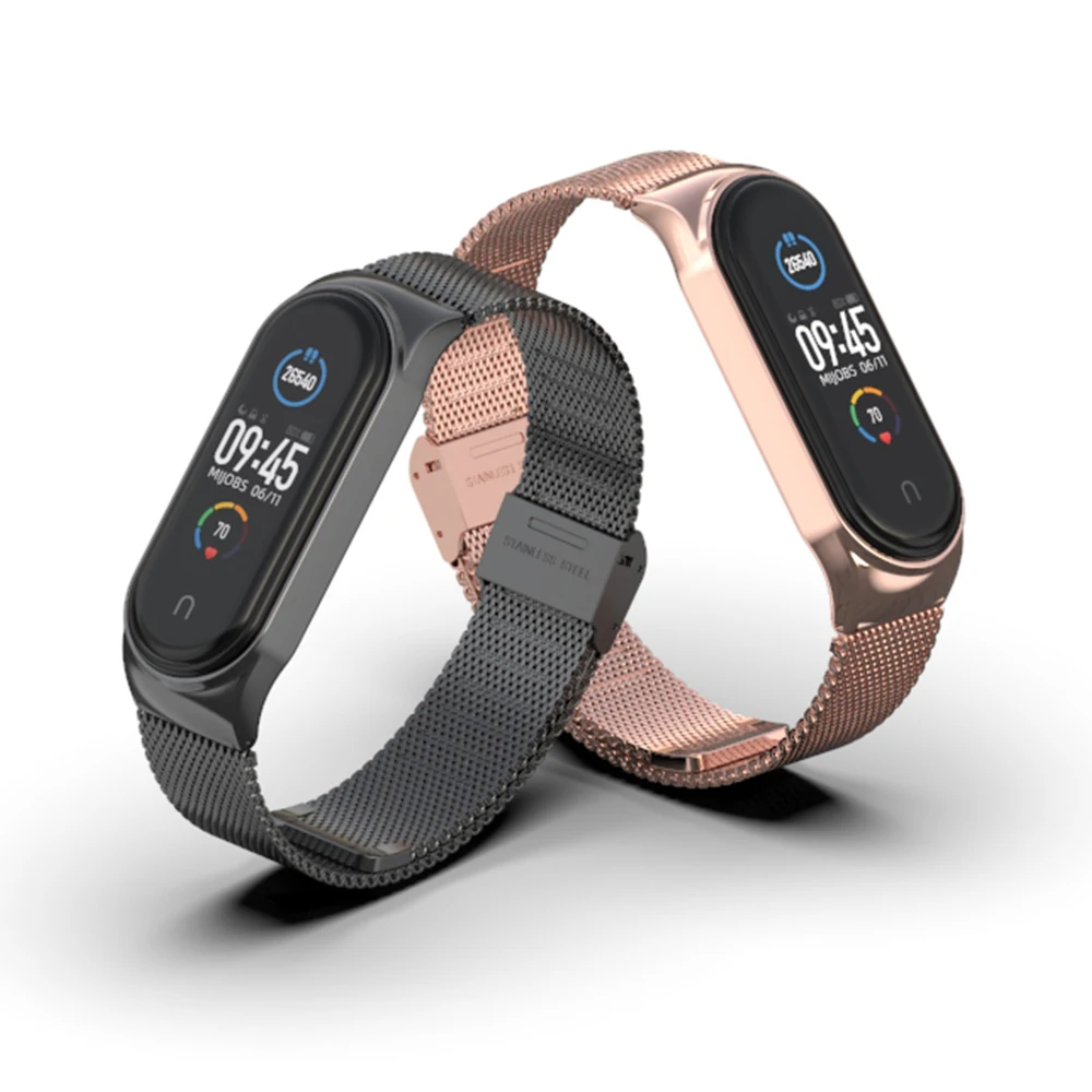 

For Mi Band 5 Strap For Xiaomi Mi Band 6 5 4 3 Bracelet Metal Stainless Steel Pulseira Miband Correa Global Version Wristband