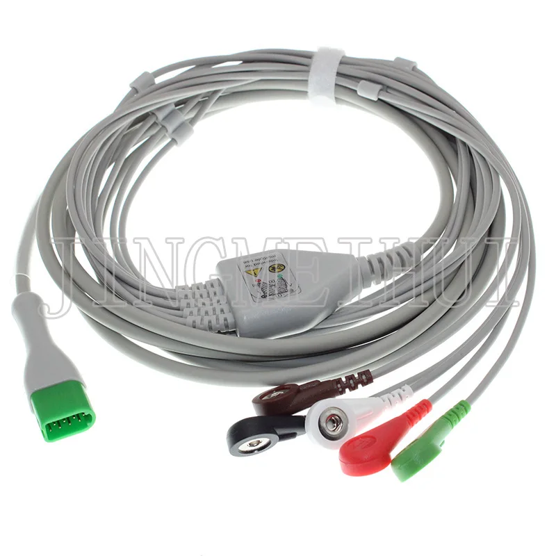 Высокое качество 12pin ЭКГ EKG 3/5 провода цельный кабель и электрод leadwire для Datascope-Mindray