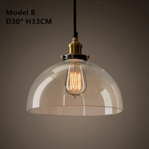 Industry style glass pendant light loft hanging lighting simple | Освещение