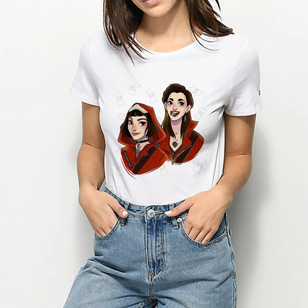 

TOKIO Harajuku Personality Tops Aesthetic T Shirt La Casa De Papel Camiseta Mujer Money Heist Hipster Graphic T-Shirt Women