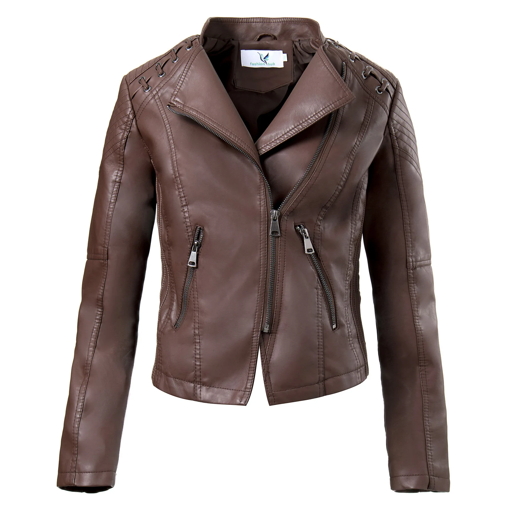 New Autumn Women Faux Leather Jacket Casual Soft PU Slim Black Motorcycle Punk Leather Coat Female Zipper Outerwear Women Coats