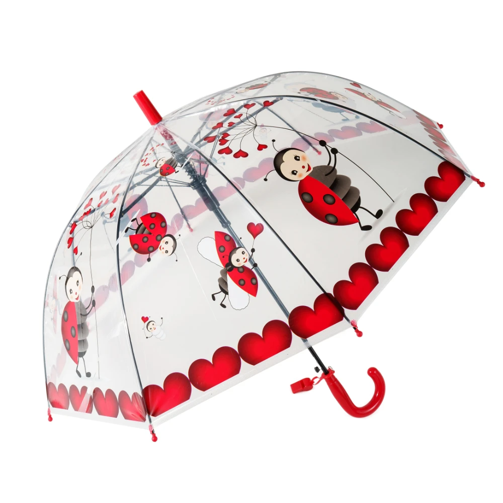 

Bell type Apollo Umbrella Automatic Straight Creative Cartoon Cute Umbrella for children Light Transparent Animal Insects
