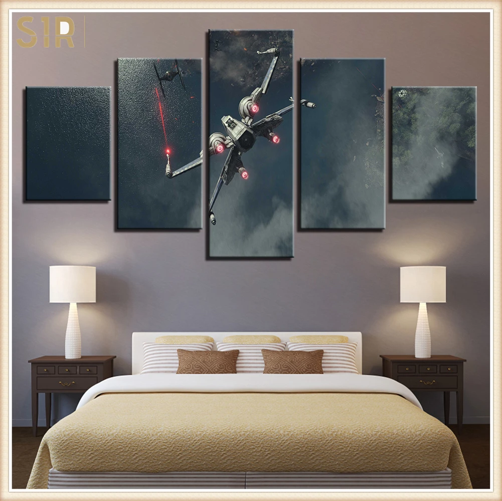 

Star War Decorations for 5 Part Movie HD Poster Living Room Decoration Room Decor Anime Wall Art Star War Poster Wall Decor