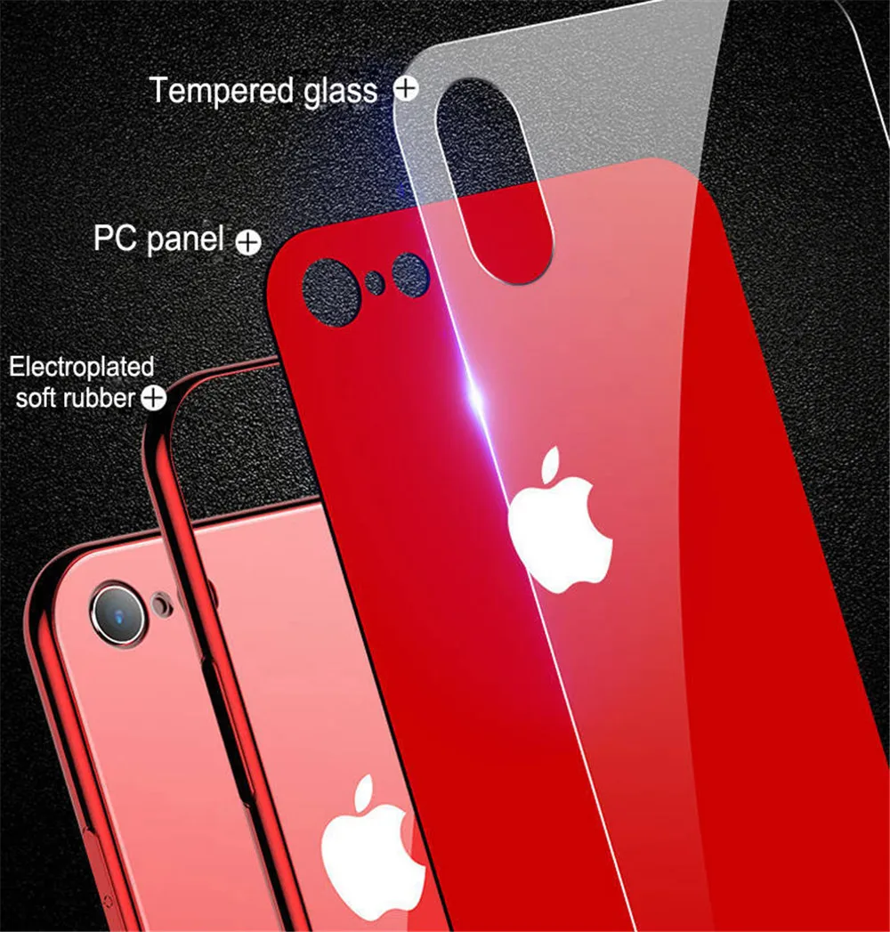 Роскошный металлизированный зеркальный чехол из закаленного стекла для iPhone 7 11 Pro Max X XR XS 6s 8 Xs Max черный глянцевый чехол Etui