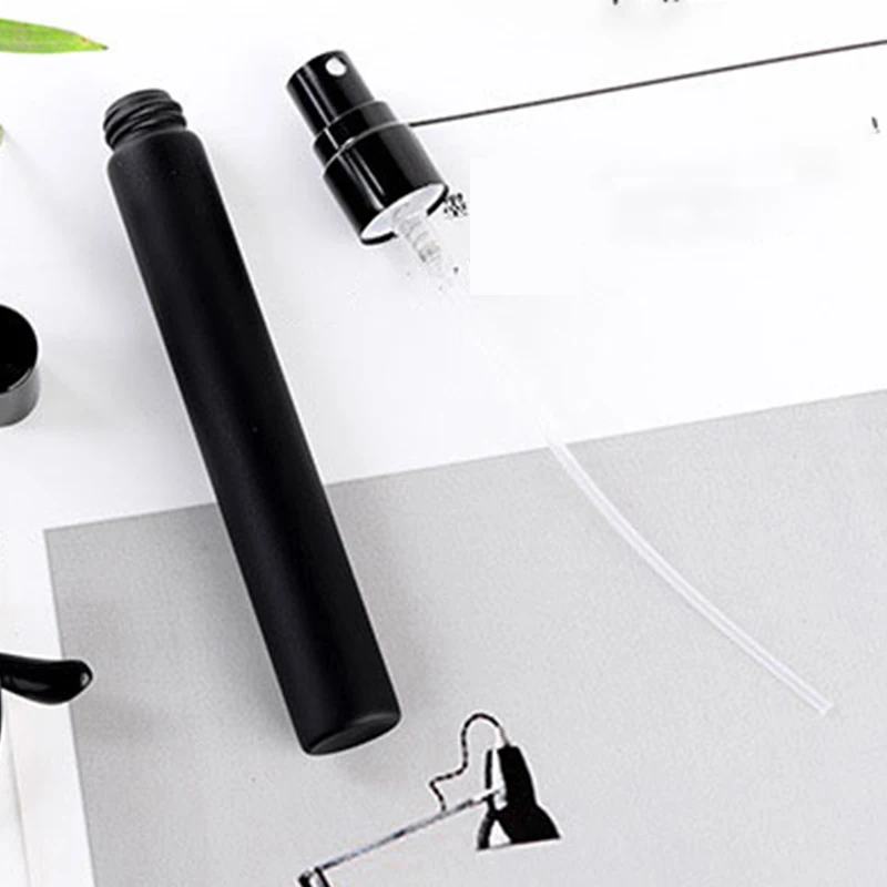 

Perfume Dispenser Refillable Pump Bottles 10Ml*50Pcs Sprayer For Moisturizing Water Thin Black Frosted Travel Containers