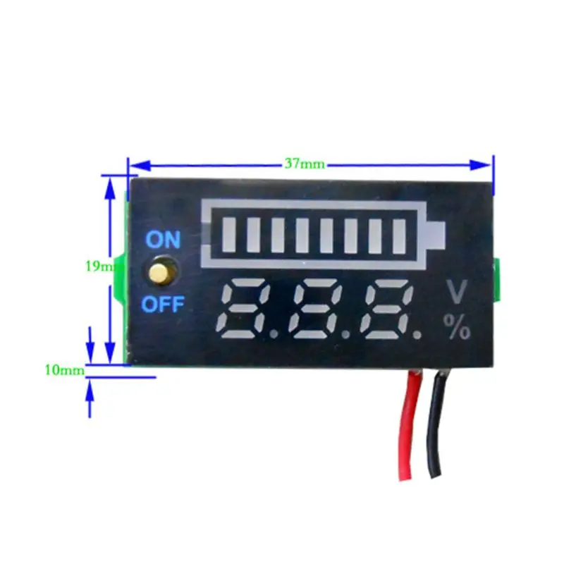 

12V Car Lead Acid Battery Capacity Indicator Voltmeter Power Tester with Switch