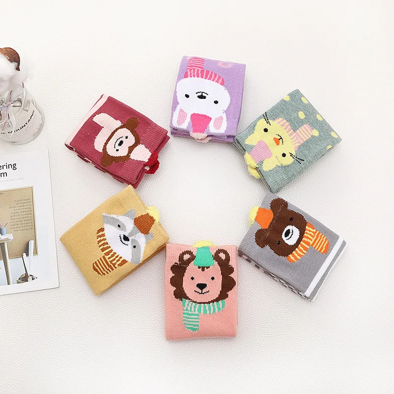 Женские хлопковые мягкие детские высокие Длинные Носки с рисунком льва 34 дизайна