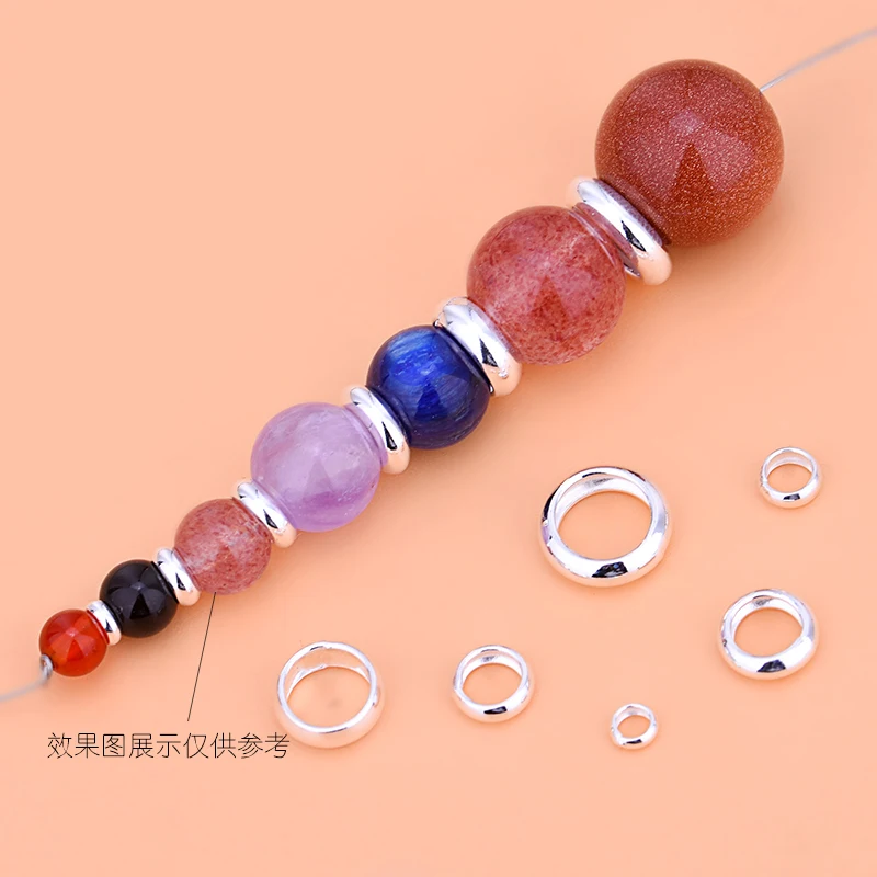 

10PCS 925 sterling silver Jewelry Spacers beads jewelry Findings Accessories silver bead for bracelet&necklace jewelry making