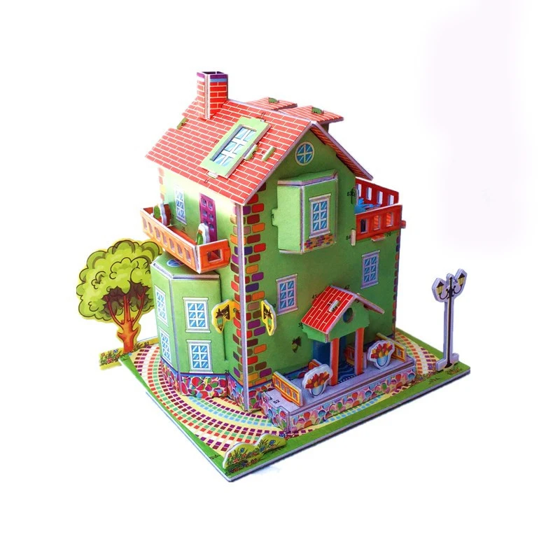 Attractive Cartoon Castle Garden Zoo Princess House 3D Puzzle Jigsaw Interesting Learning Educational Toys For Children Kid Gift | Игрушки и