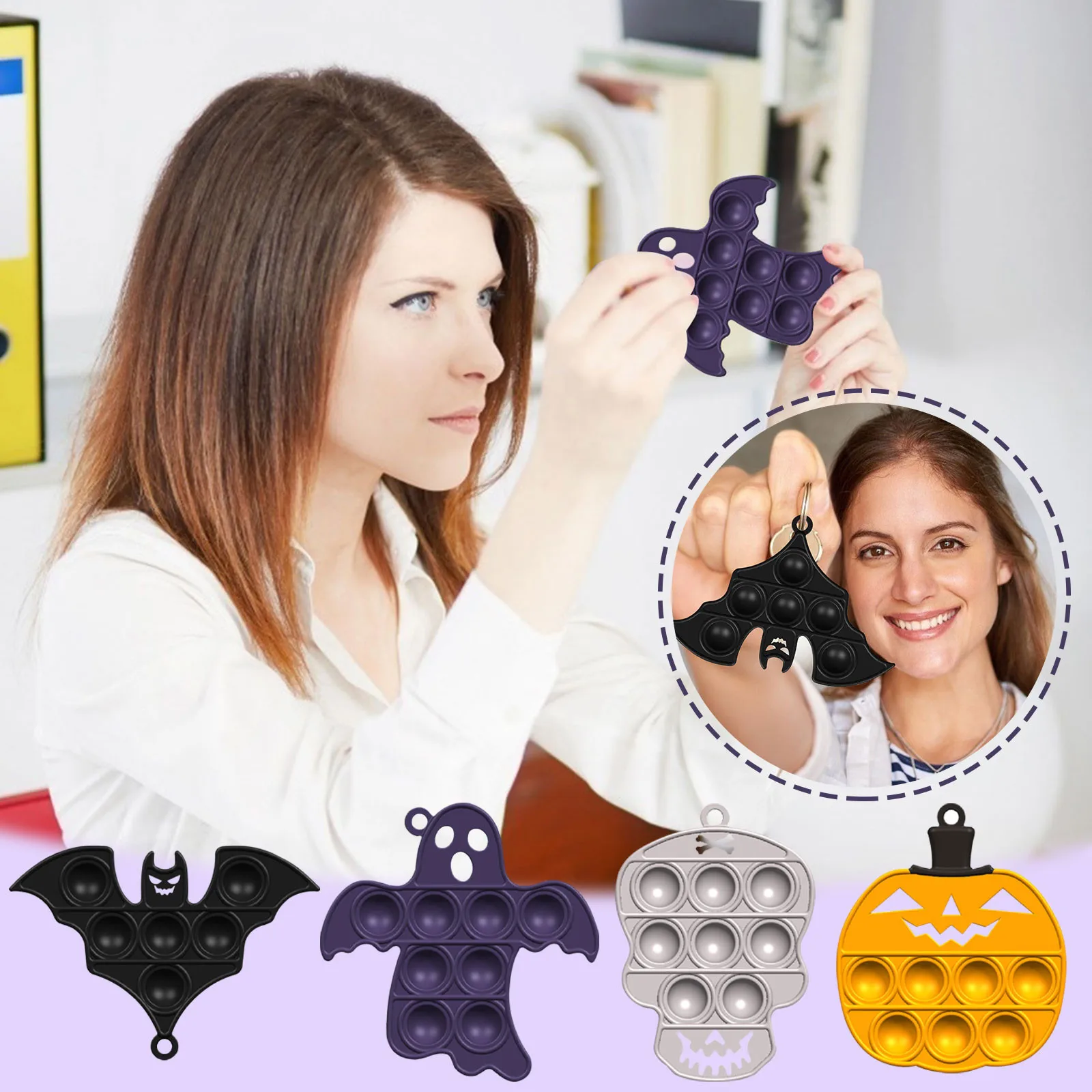 

Игрушка пузырьковая для Хэллоуина, игрушка-антистресс для детей и взрослых