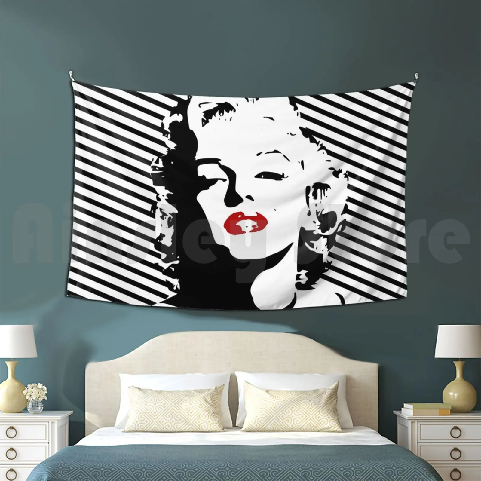 

Marilyn гобелен с Монро гостиная спальня Мэрилин Монро блондинка звезда ожерелье голландский 60s 50s норма джинсовая сценическая