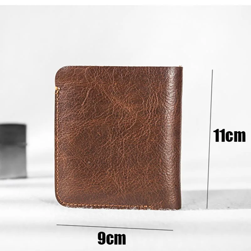 

AETOO Leather simple wallet, handmade head layer cowhide wallet, male literary retro short wallet