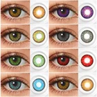 Контактные линзы цветные, серые, синие, фиолетовые, зеленые, контактные линзы для Хэллоуина, 1 пара