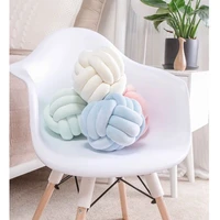 soft plush knot cushion for kids sofa backrest green round hand woven cushion throw pillow throw pillow for living room