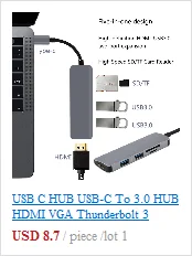 7-в-1 Тип C концентратор мульти Порты и разъёмы HDMI адаптер Ethernet Порты и разъёмы с 2 портами(стандарт 3,0 Порты с 60WPower доставки для macbookand более USB C концентратор, Лидер продаж