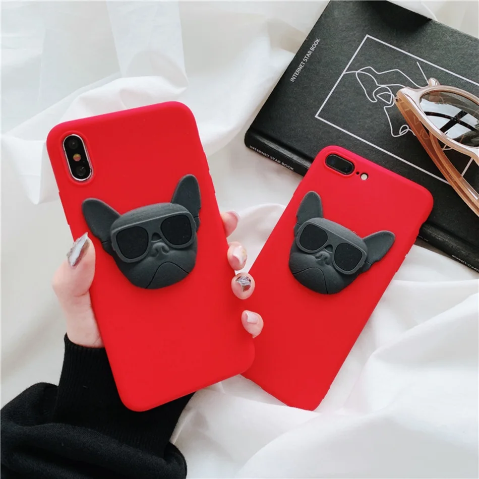 For Huawei Y9S Y6S Y7 Pro Prime Y9 2019 Mate 20 30 10 Lite 20X Fashion Cool Bulldog DIY Contrast Color Case Soft Back Cover |