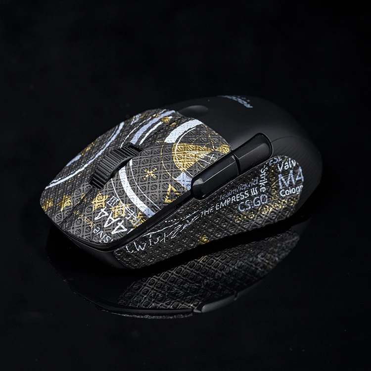 BTL-empu&ntilde;aduras adhesivas antideslizantes para patines, accesorio hecho a mano para sudar, rat&oacute;n, piel de lagarto, para ROCCAT Kone Pro Air, sin rat&oacute;n, personalizado-5